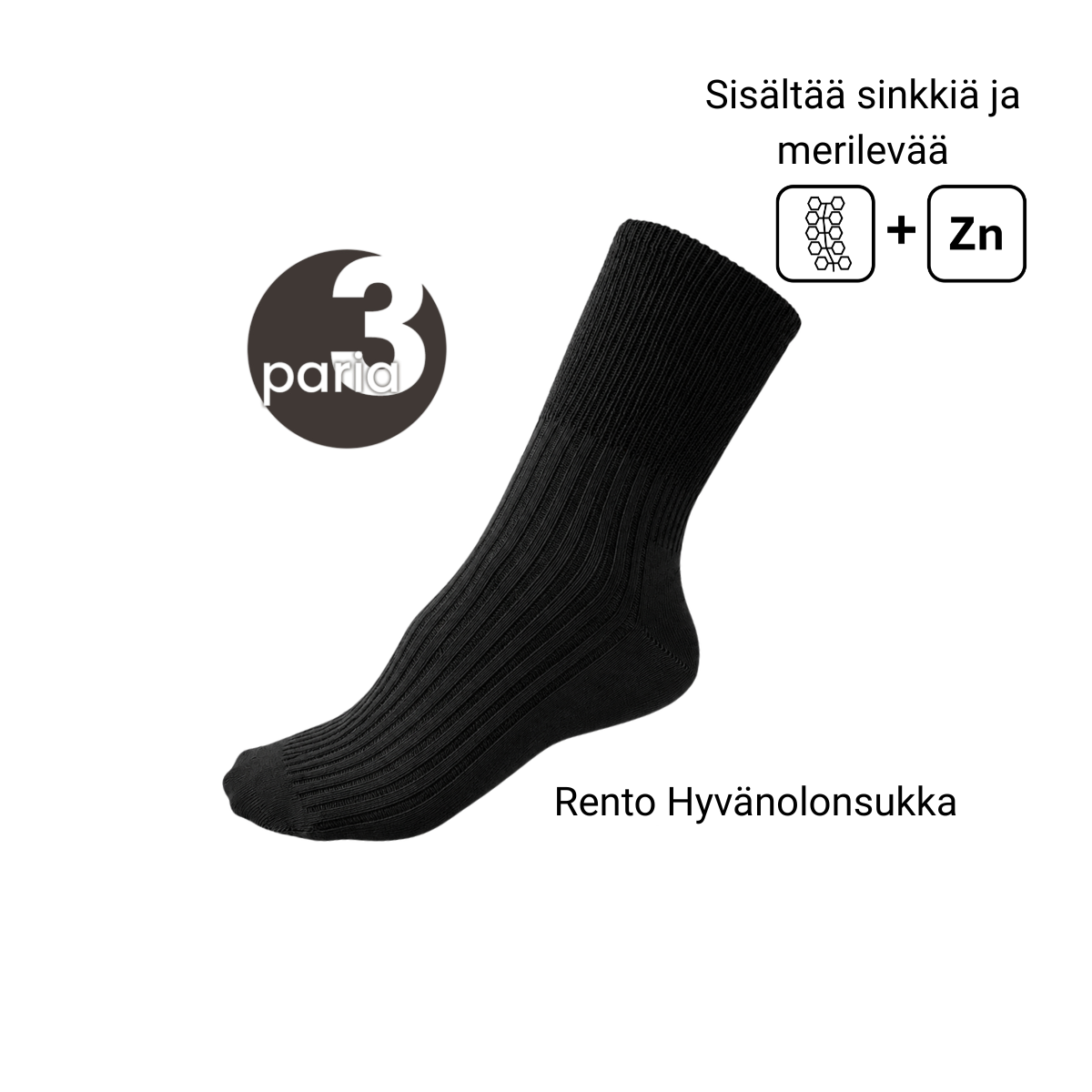 Rento Hyvänolonsukka pakkaus 3 paria