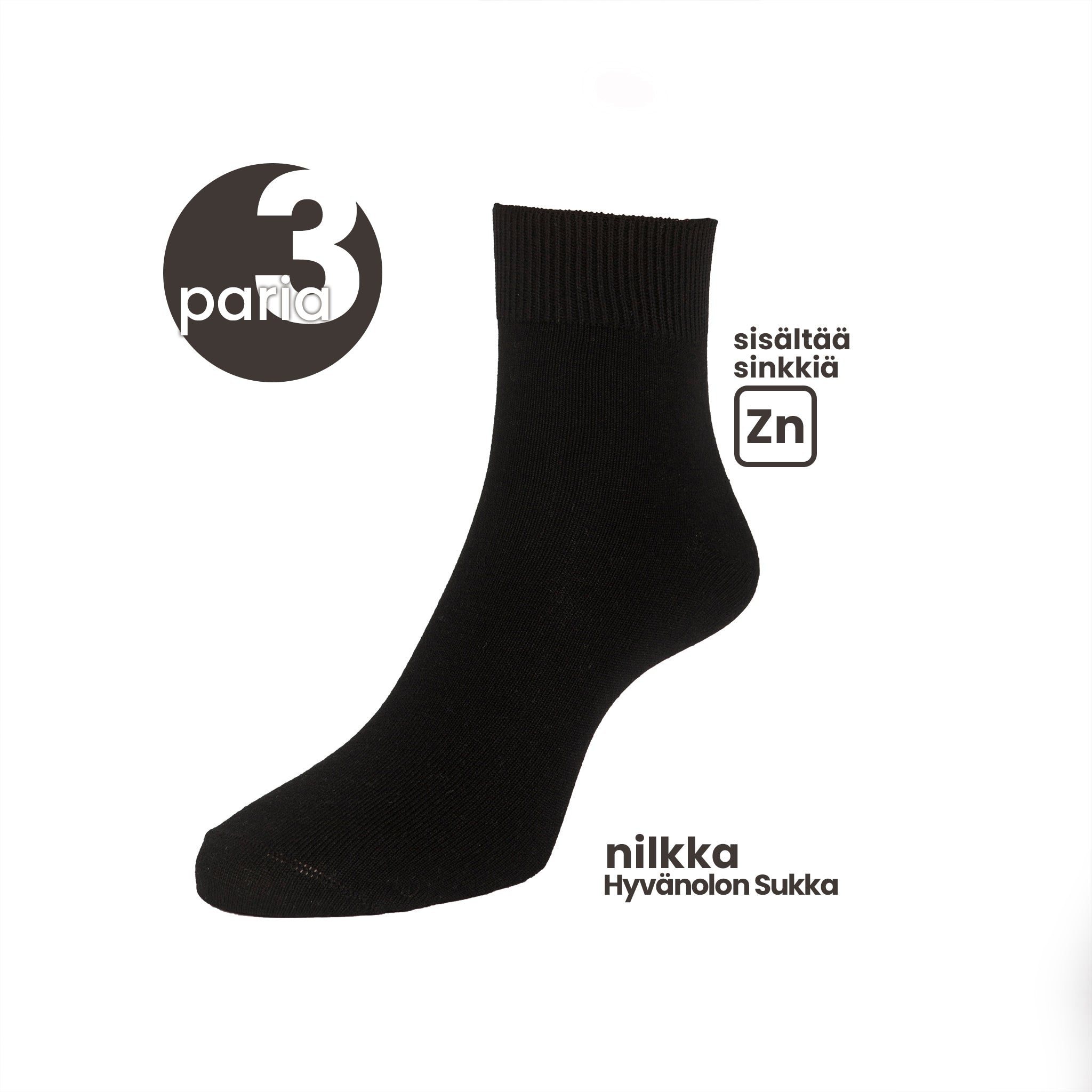 Hyvänolon Nilkkasukka pakkaus 3 paria