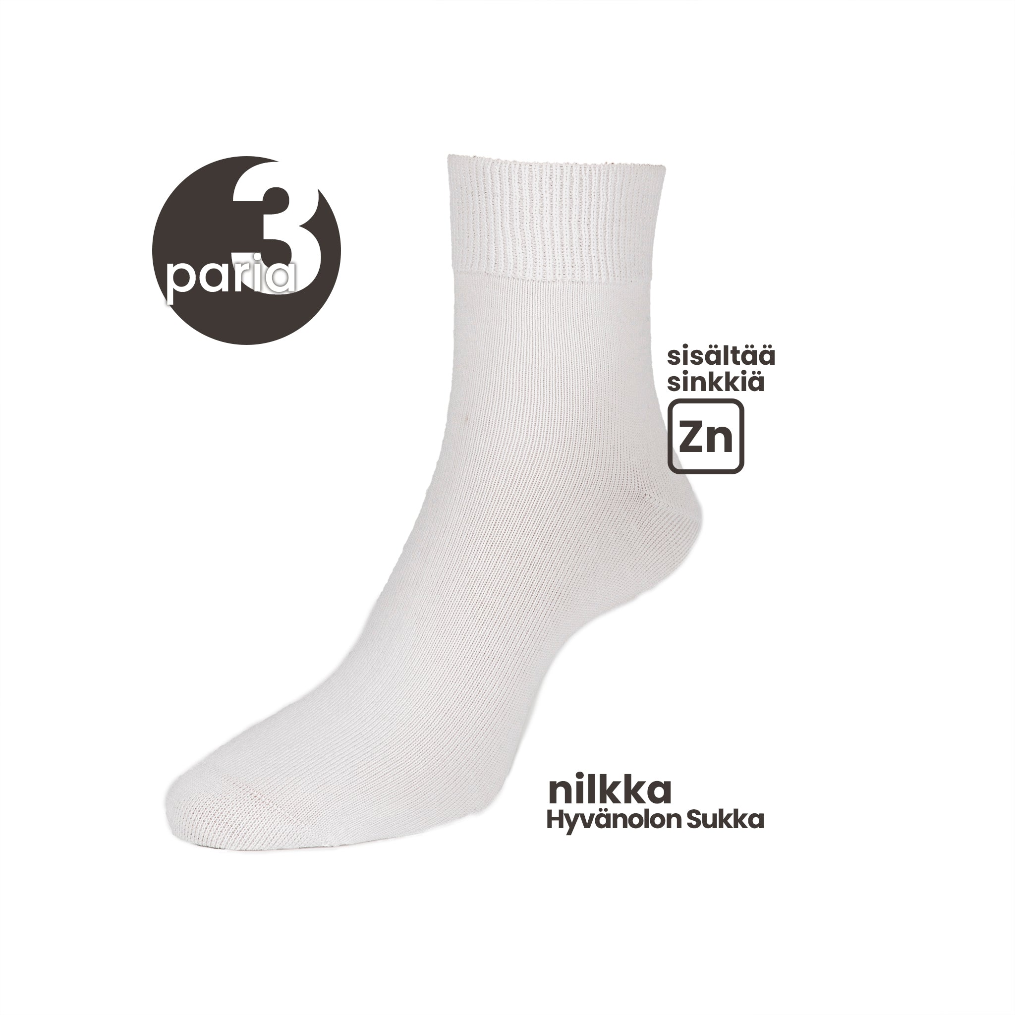Hyvänolon Nilkkasukka pakkaus 3 paria