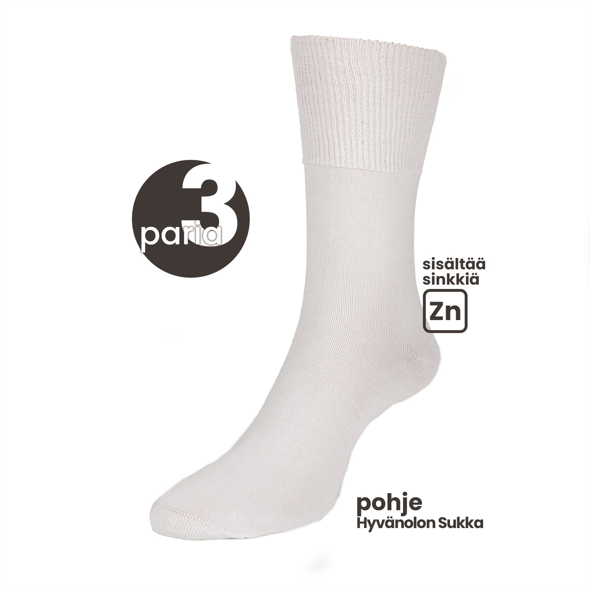 Hyvänolon Pohjesukka pakkaus 3 paria
